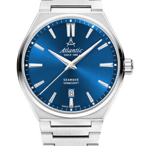 Stainless Steel Atlantic Watch with Blue Dial
