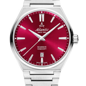 Stainless Steel Atlantic Watch with red dial